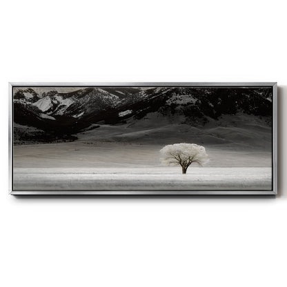 Solitary Tree - Floater Framed Canvas Print