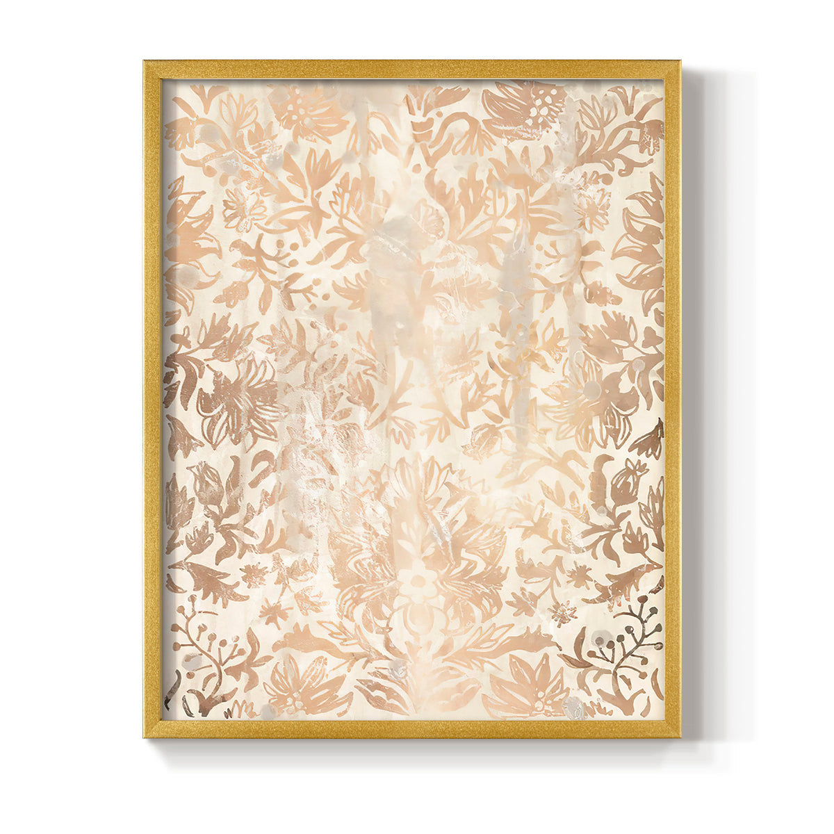 Walnut Damask I - Restickable Framed Art Print