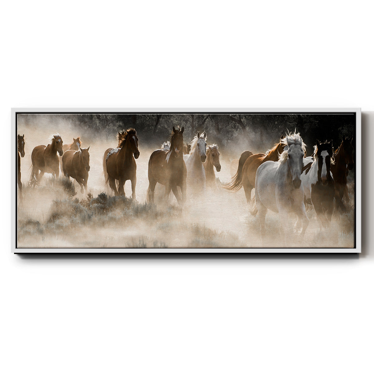 Kickin' Up Dust - Floater Framed Canvas Print