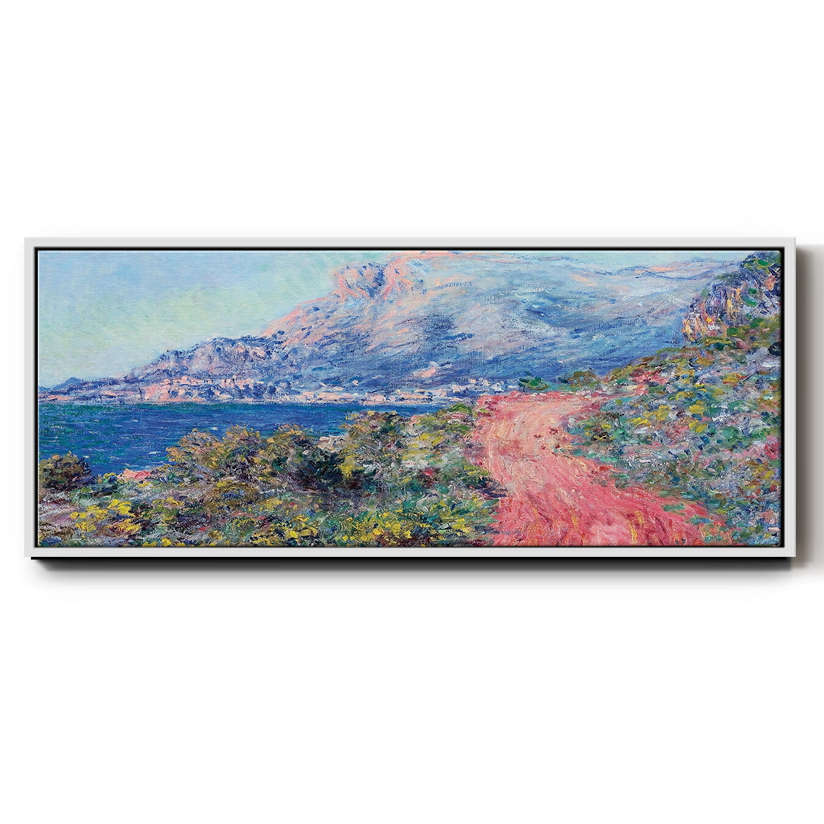 The Red Road Near Menton, 1884 - Floater Framed Canvas Print