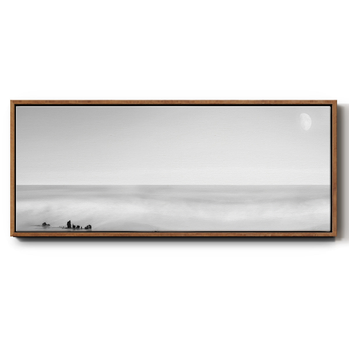Black & White Water Panel XIV - Floater Framed Canvas Print
