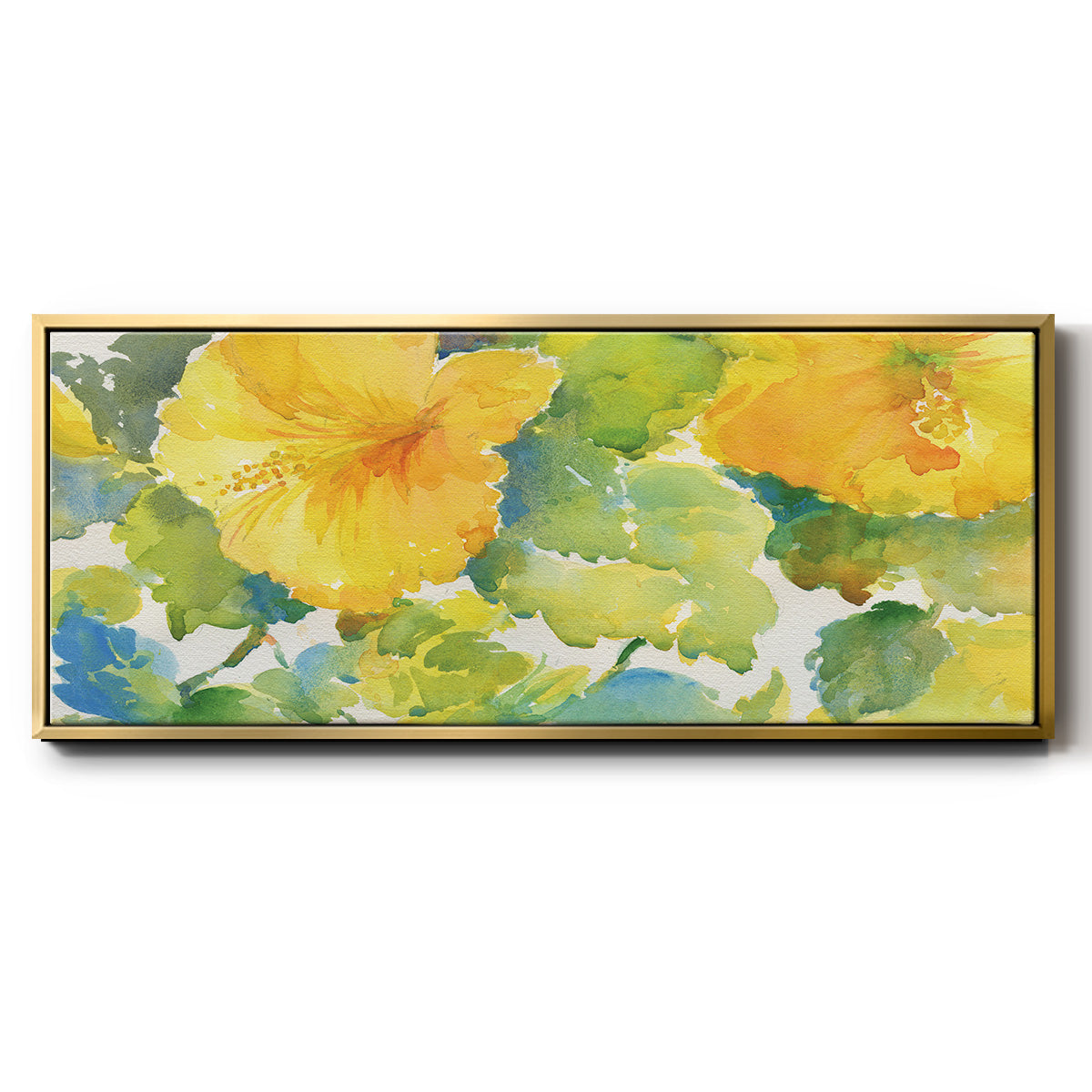 Citrus Hibiscus - Floater Framed Canvas Print