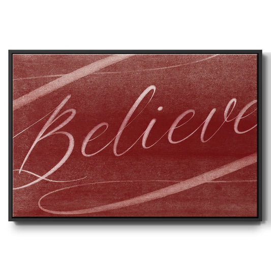 Believe - Framed Gallery Wrapped Canvas in Floating Frame