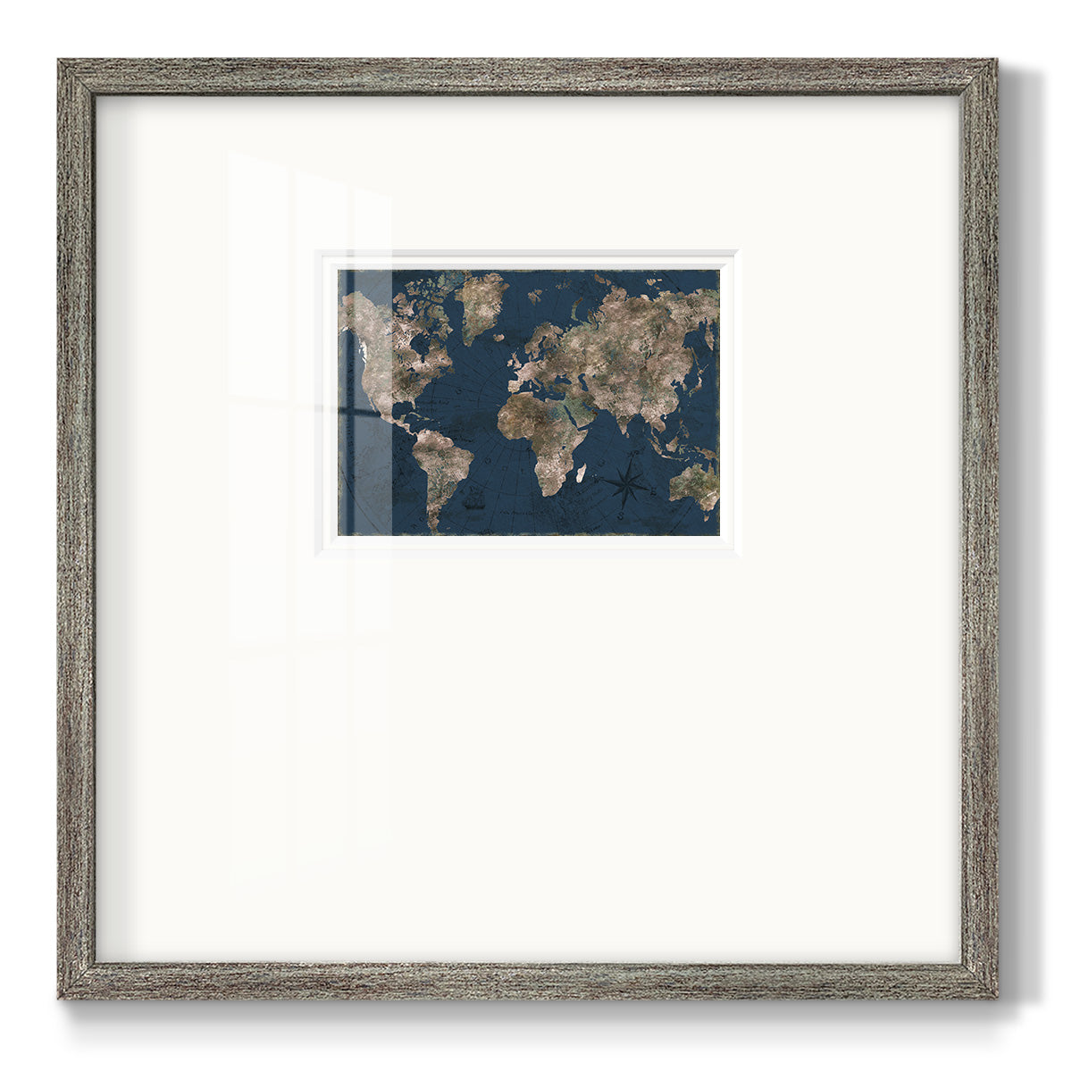 Navy Atlas Premium Framed Print Double Matboard