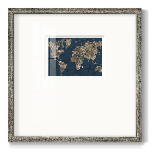 Navy Atlas Premium Framed Print Double Matboard