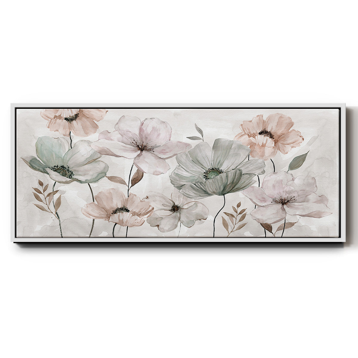 Blushing Garden - Floater Framed Canvas Print