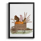 Squirrels In Pumpkin Wheelbarrow - Modern Framed Canvas Print