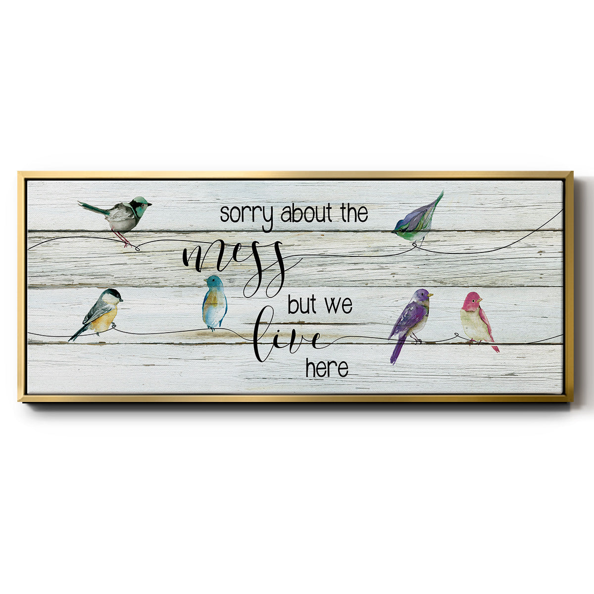 We Live Here - Floater Framed Canvas Print