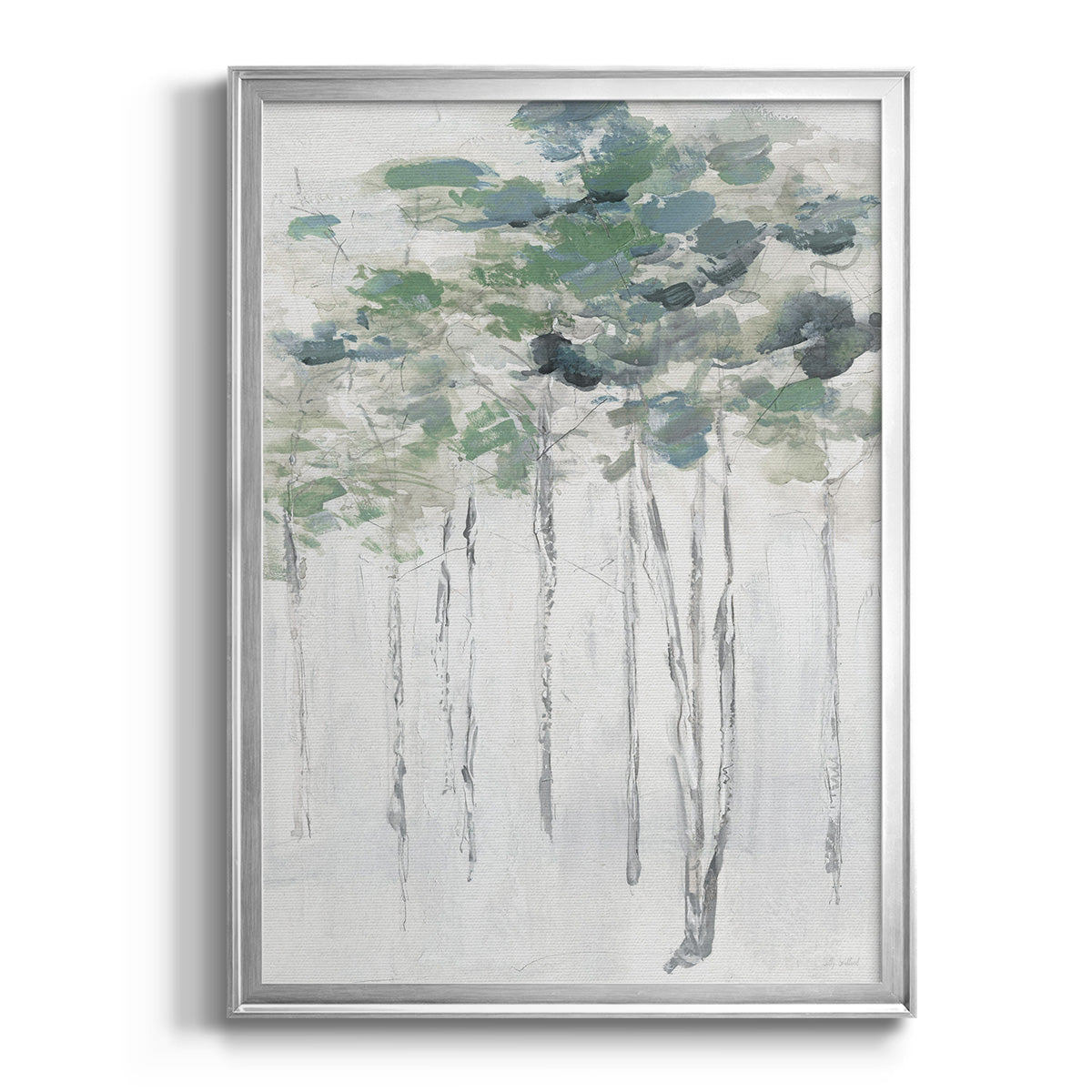 Impasto Tree Line II - Modern Framed Canvas Print