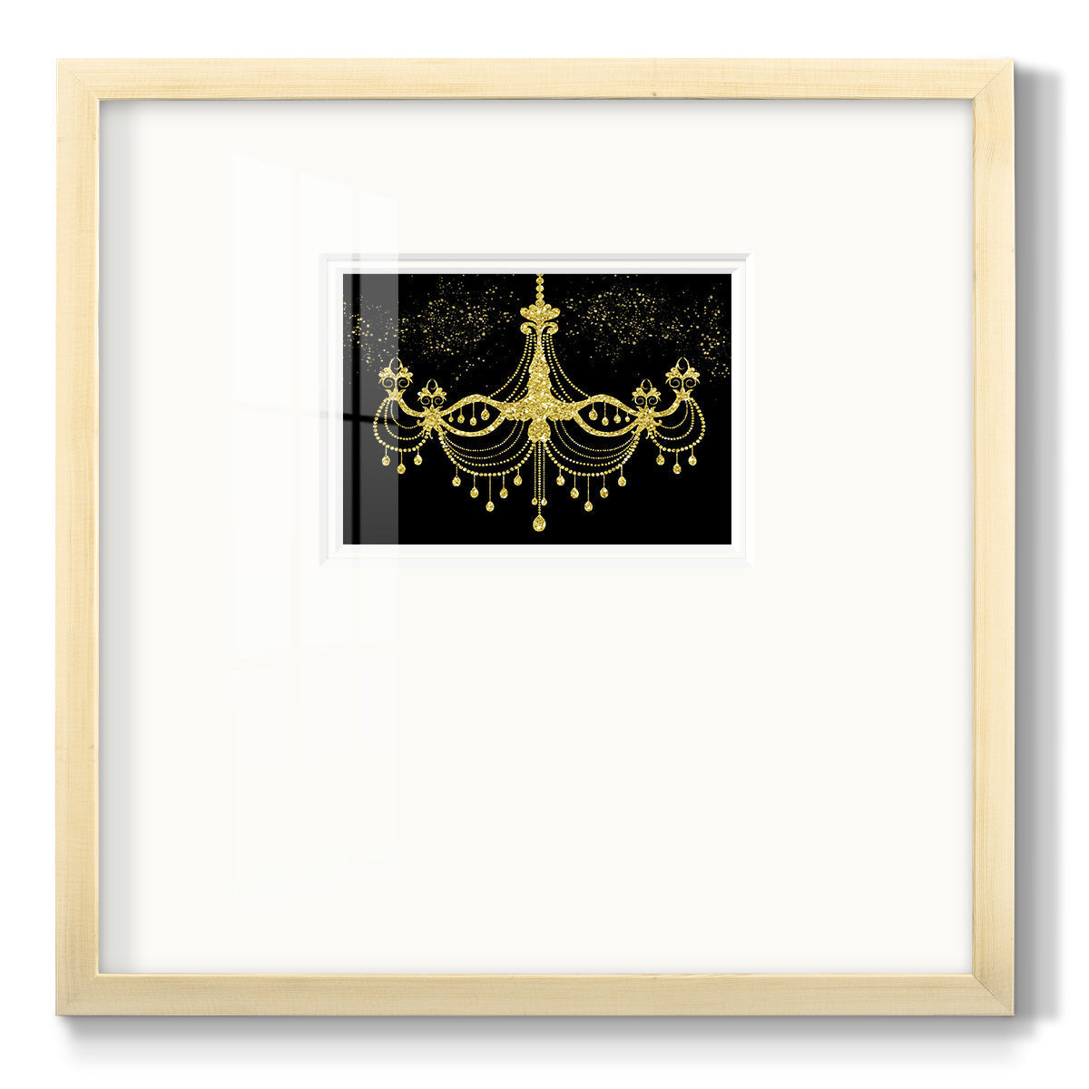 Golden Chandelier - Double Matboard Framed Print