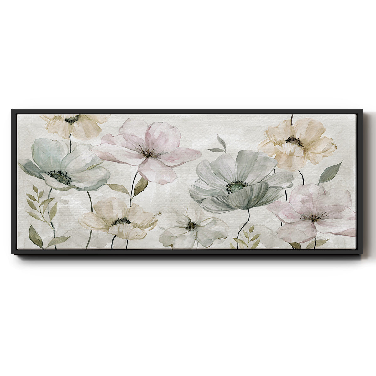 Garden Grays - Floater Framed Canvas Print