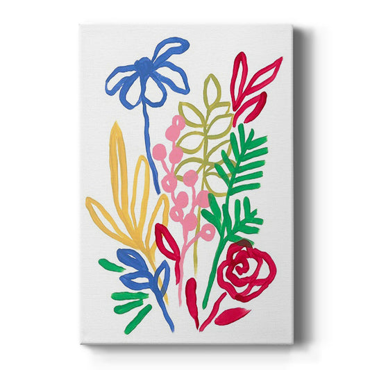 Bold Brushstroke Blooms I Premium Gallery Wrapped Canvas - Ready to Hang