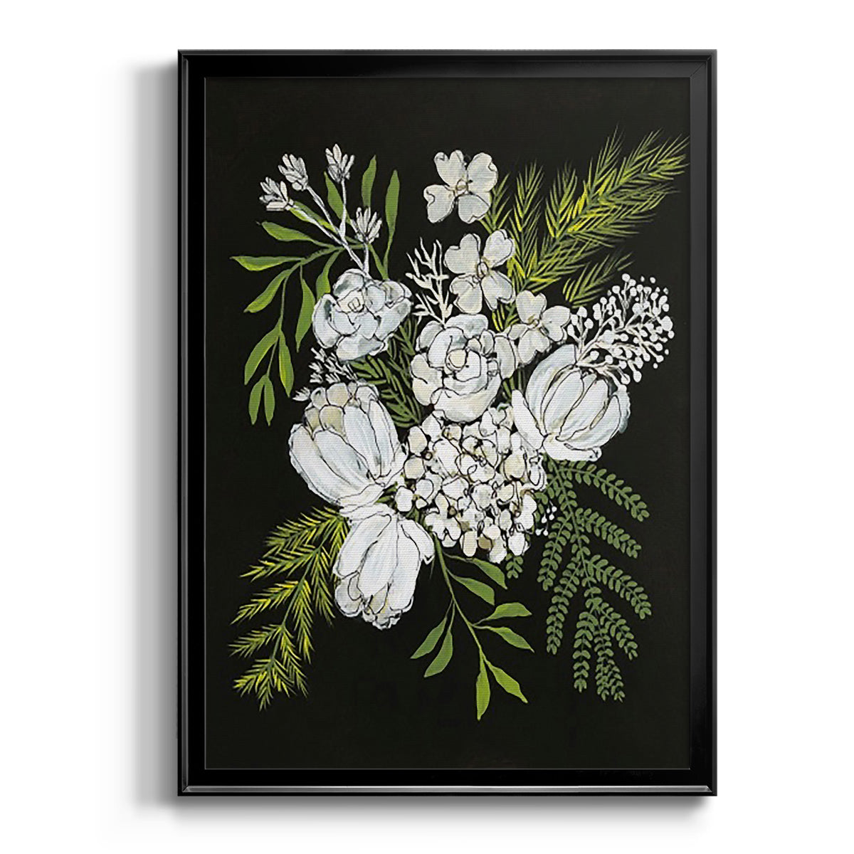 Alabaster Bouquet II - Modern Framed Canvas Print