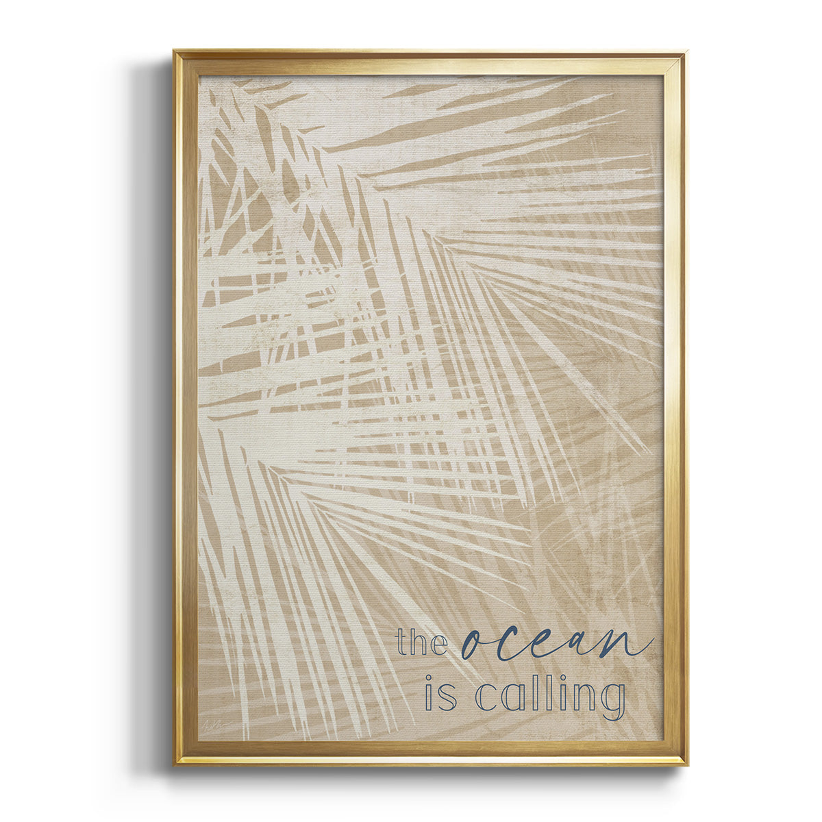 Ocean Calling Palms - Modern Framed Canvas Print