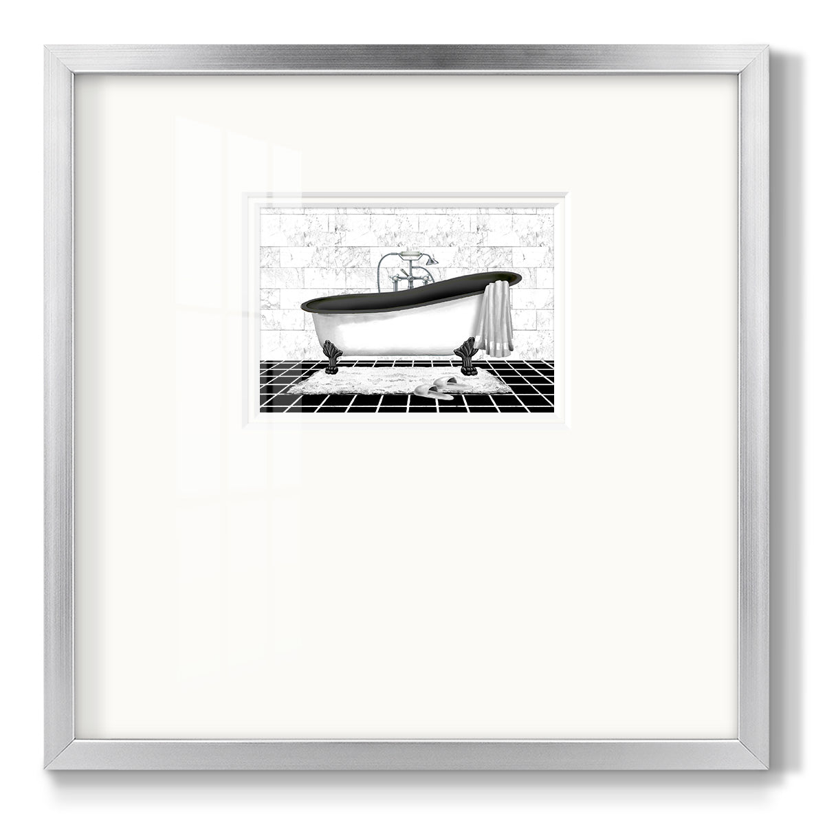 Modern Bath II - Double Matboard Framed Print
