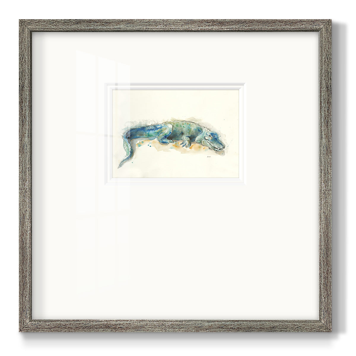 Alligator Premium Framed Print Double Matboard