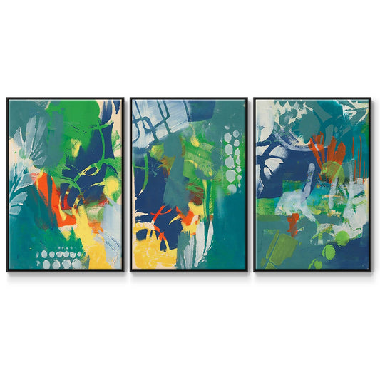 Tropical Graphics I - Floater Framed Canvas Set