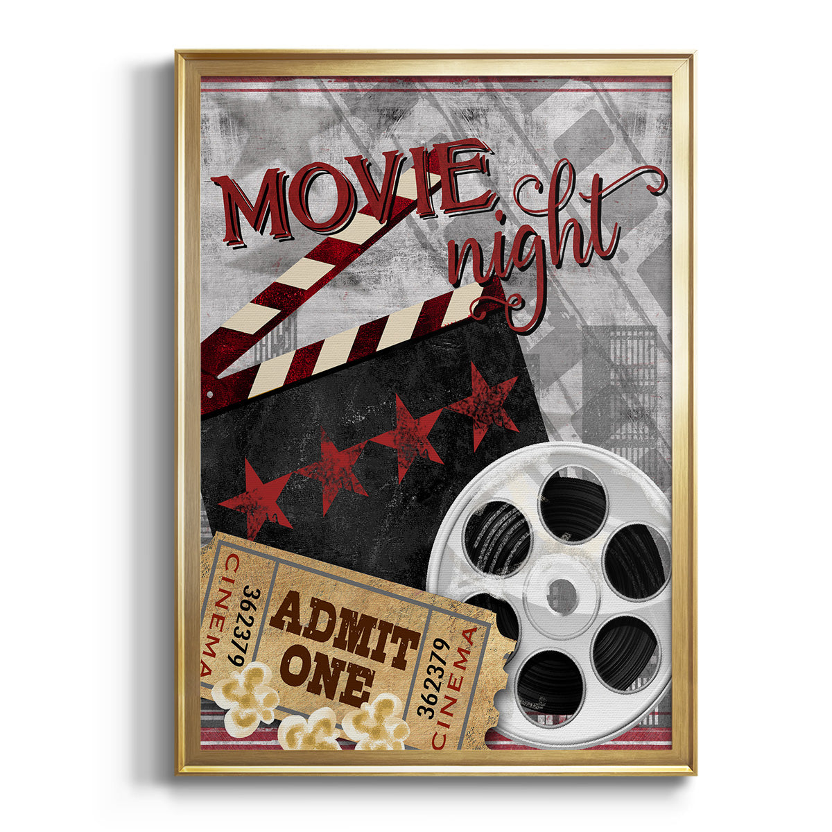 Movie Night II - Modern Framed Canvas Print