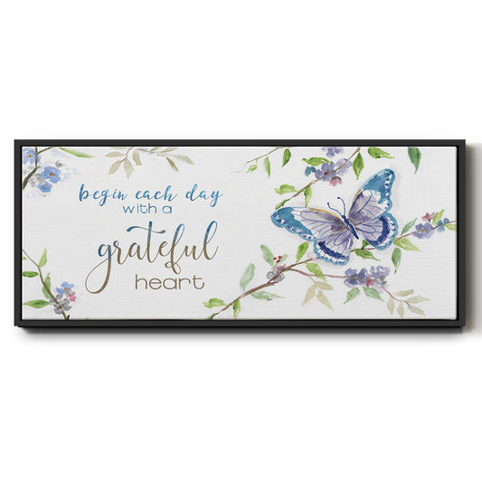 Begin Each Day - Floater Framed Canvas Print