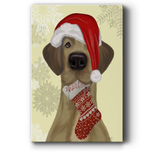 Christmas Drooly Christmas Dane - Canvas Art Print