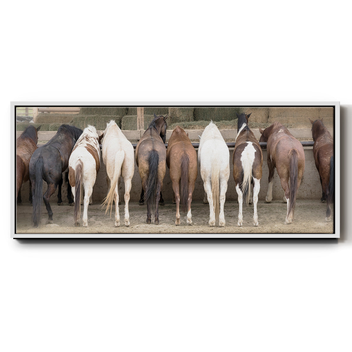 Haystack Happy - Floater Framed Canvas Print