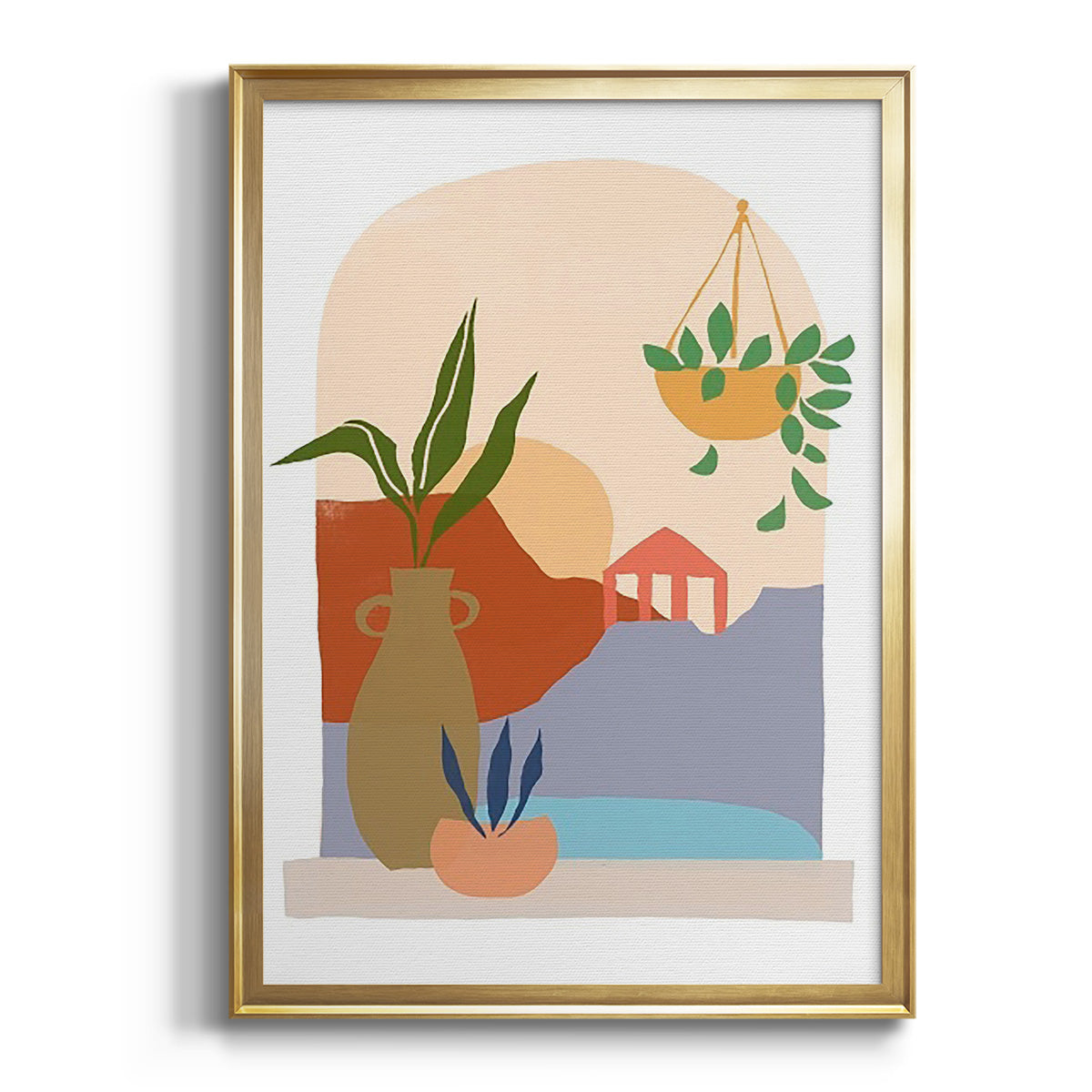 Paper Scene II - Modern Framed Canvas Print