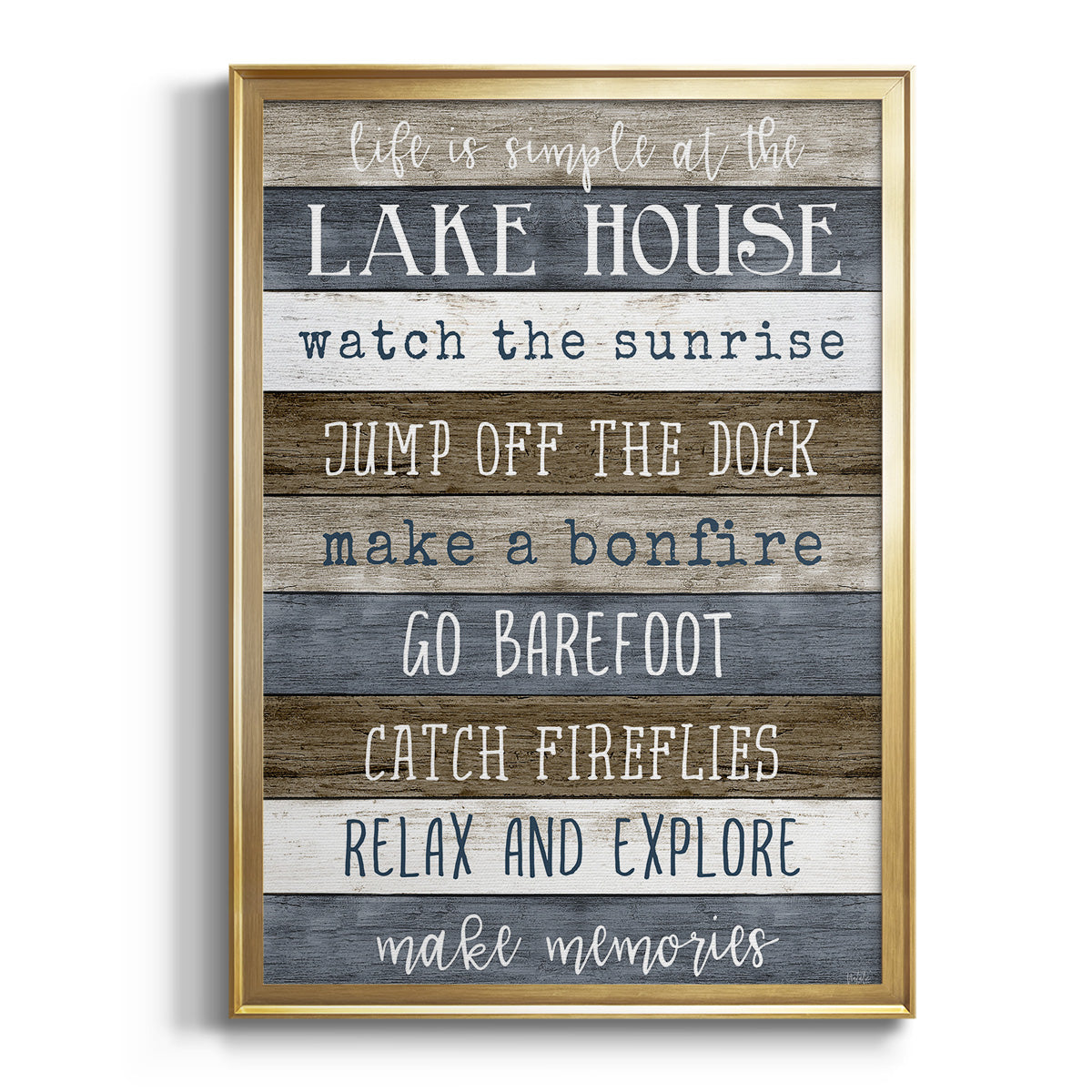 Simple Lake Rules - Modern Framed Canvas Print