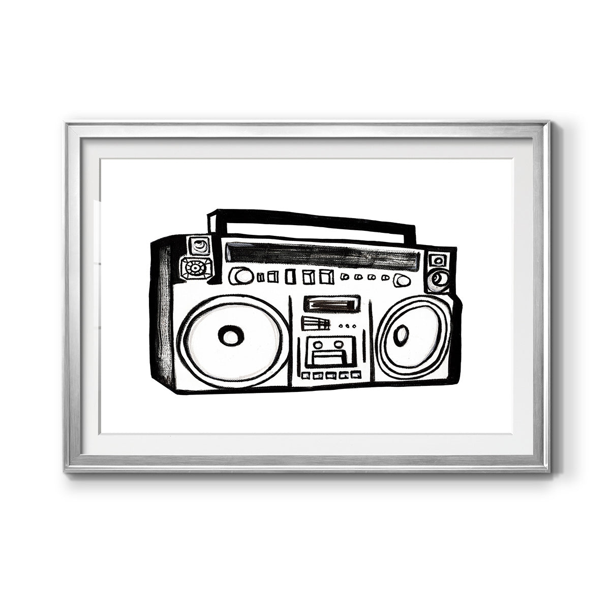 Boombox Sketch Premium Framed Print - Ready to Hang