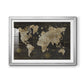 Safari World Map - Modern Framed Art Print