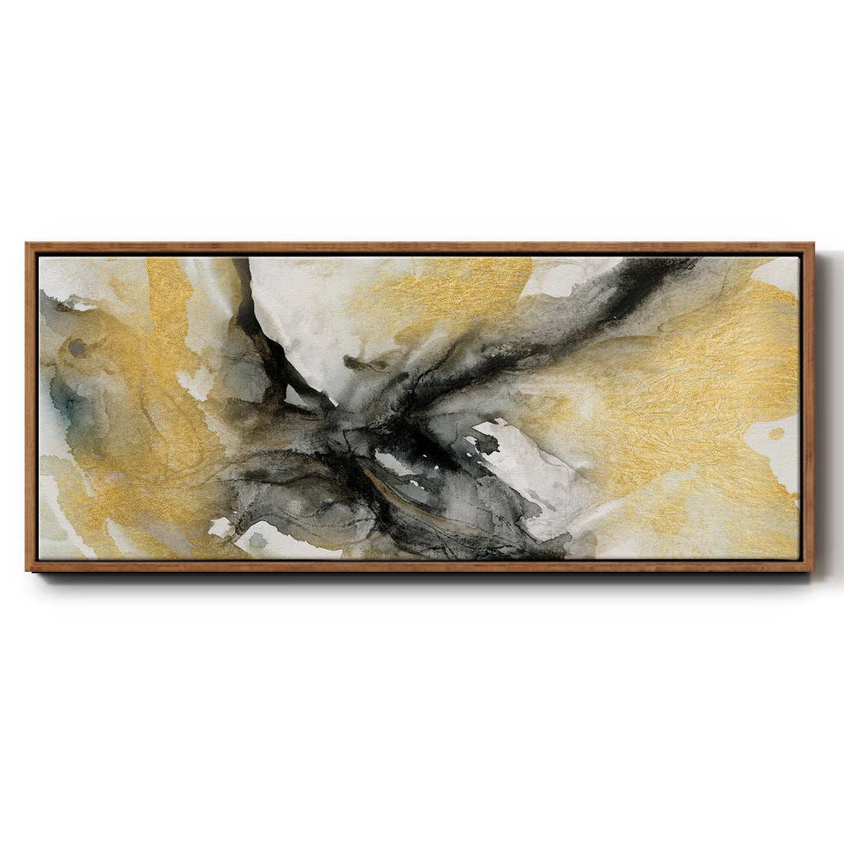 Golden Harmony - Floater Framed Canvas Print