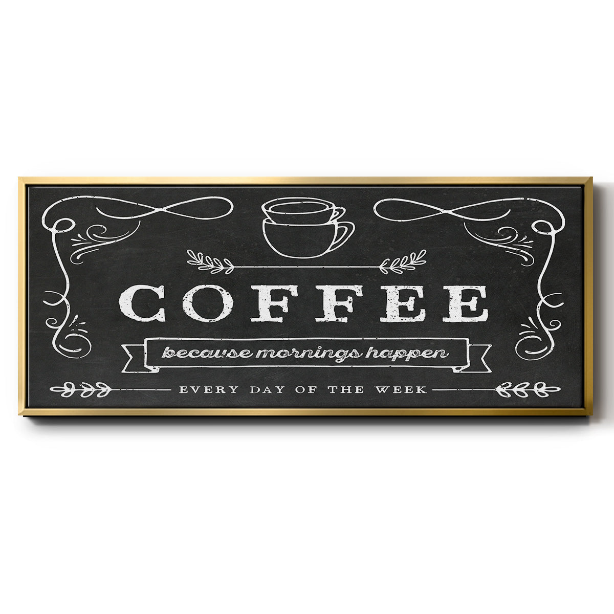 Coffee Everyday - Floater Framed Canvas Print