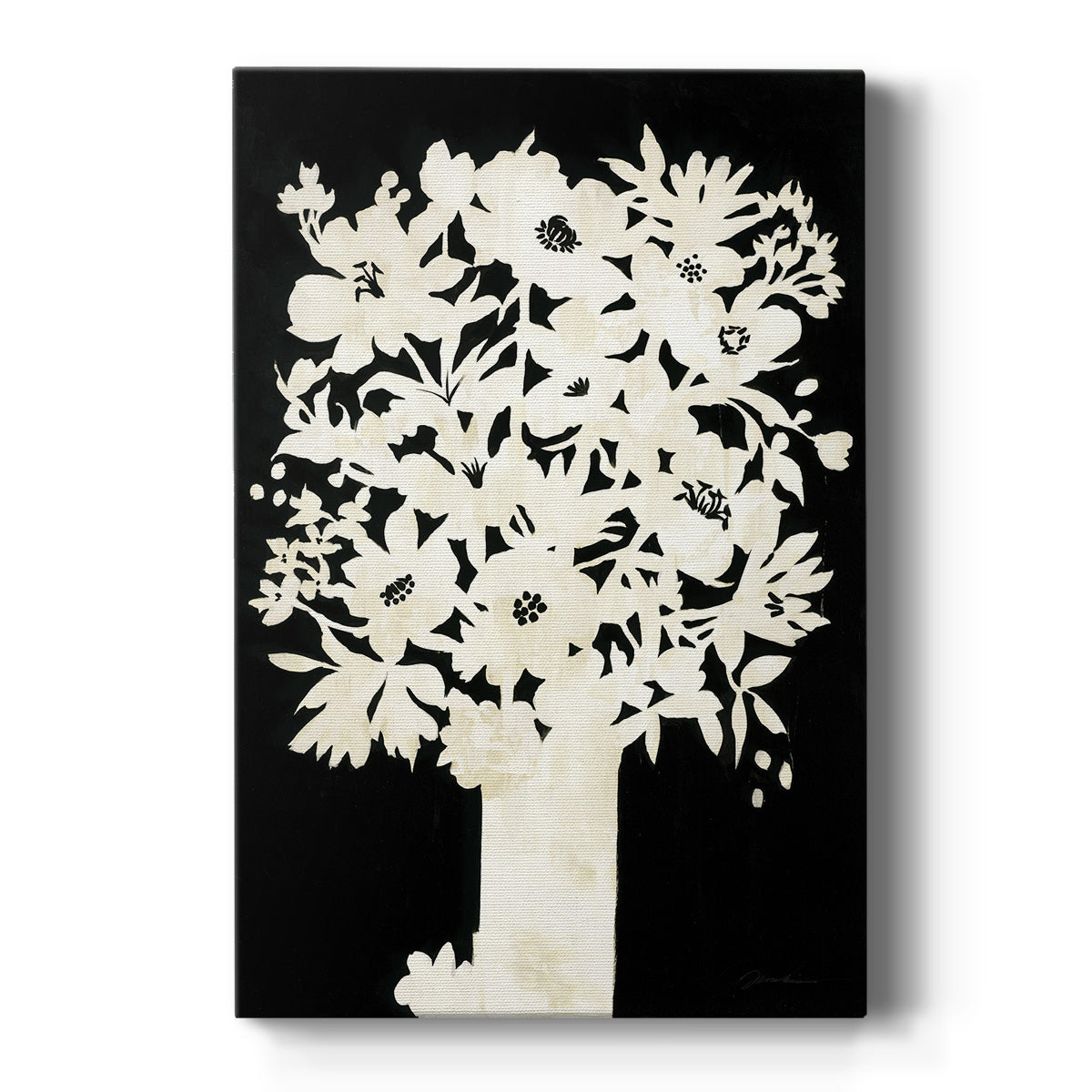 Floral Silhouette - Canvas Art Print