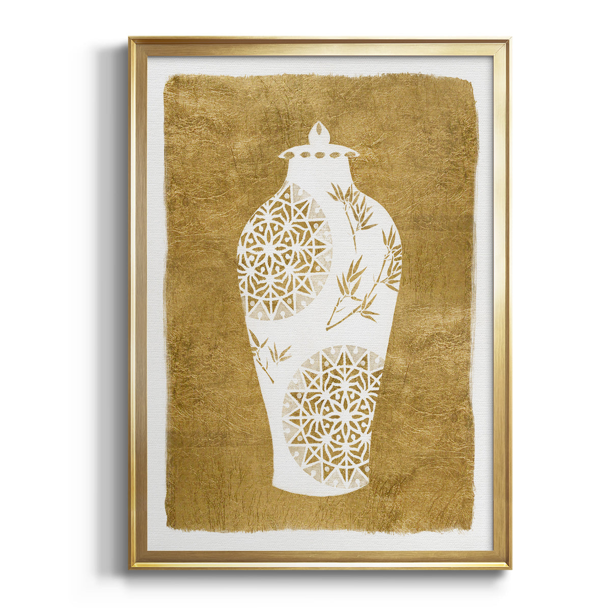 Golden Urn II - Modern Framed Canvas Print