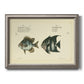 Antique fish chart illustration printed on canvas in an ornate vintage silver frame.