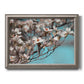 Color-rich dogwood floral photography printed on canvas in an ornate vintage silver frame.