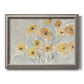Minimalist poppy flower watercolor artwork printed on canvas in an ornate vintage silver frame.