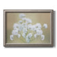 Botanical baby’s breath flower photography printed on canvas in an ornate vintage silver frame.