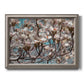 Contemporary dogwood blossom floral photography printed on canvas in an ornate vintage silver frame.