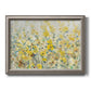 French country floral garden artwork printed on canvas in an ornate vintage silver frame.
