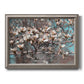 Modern spring dogwood flower photograph printed on canvas in an ornate vintage silver frame.