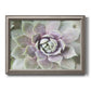 Soft abstract floral botanical photography printed on canvas in an ornate vintage silver frame.