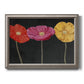 Contemporary poppy flower artwork printed on canvas in an ornate vintage silver frame.