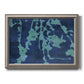 Industrial abstract botanical printed on canvas in an ornate vintage silver frame.