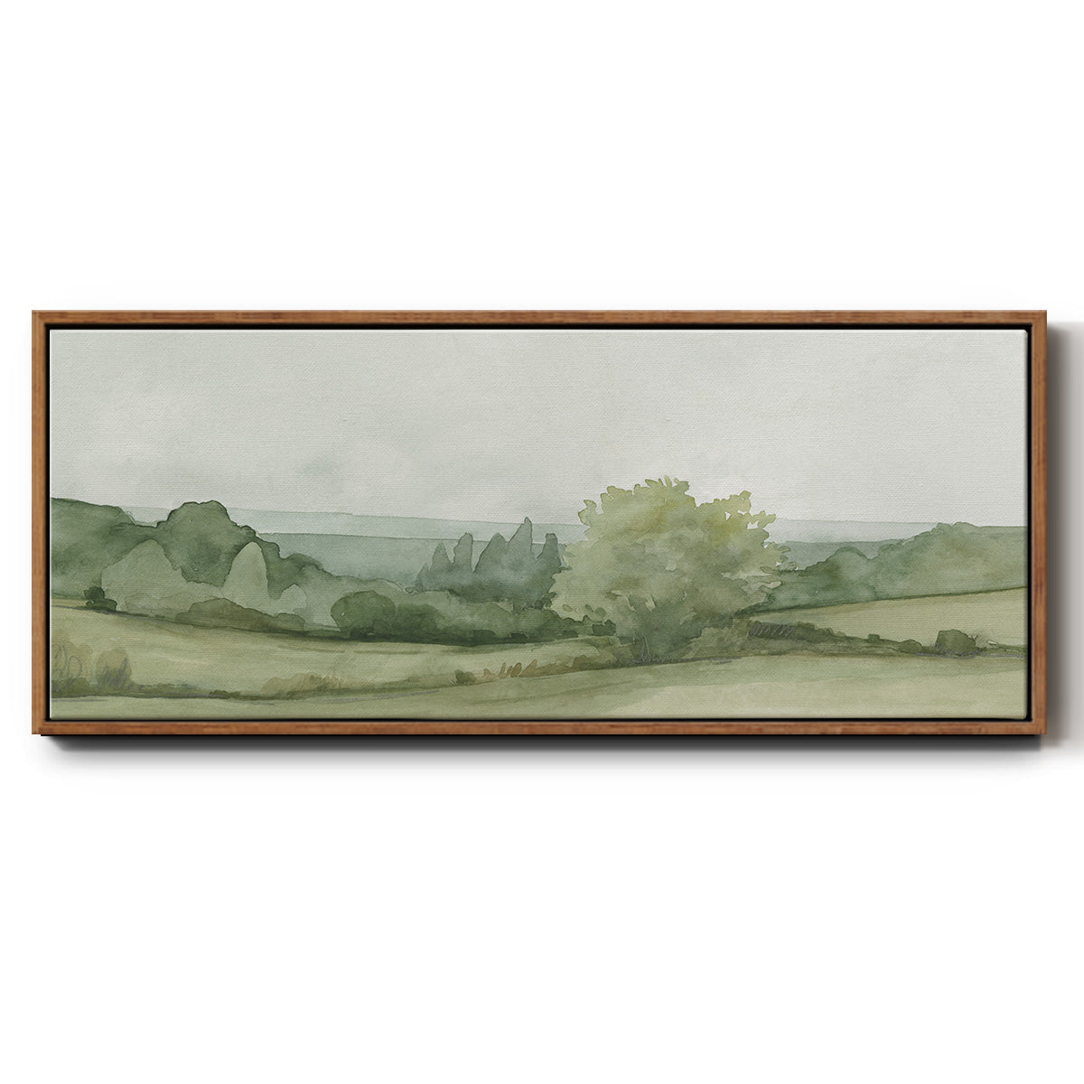 Vintage Landscape Sketch II - Floater Framed Canvas Print
