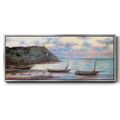 Sunset at Étretat, 1885 - Floater Framed Canvas Print