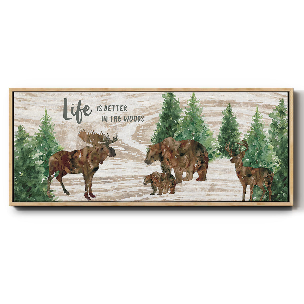 Better in the Woods - Floater Framed Canvas Print