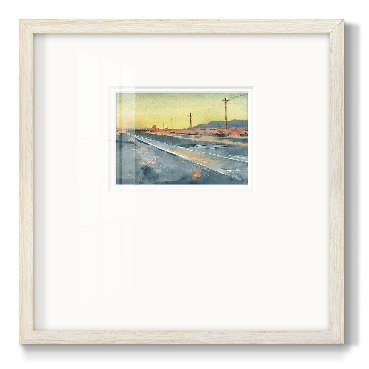 Deserted Highway I Premium Framed Print Double Matboard