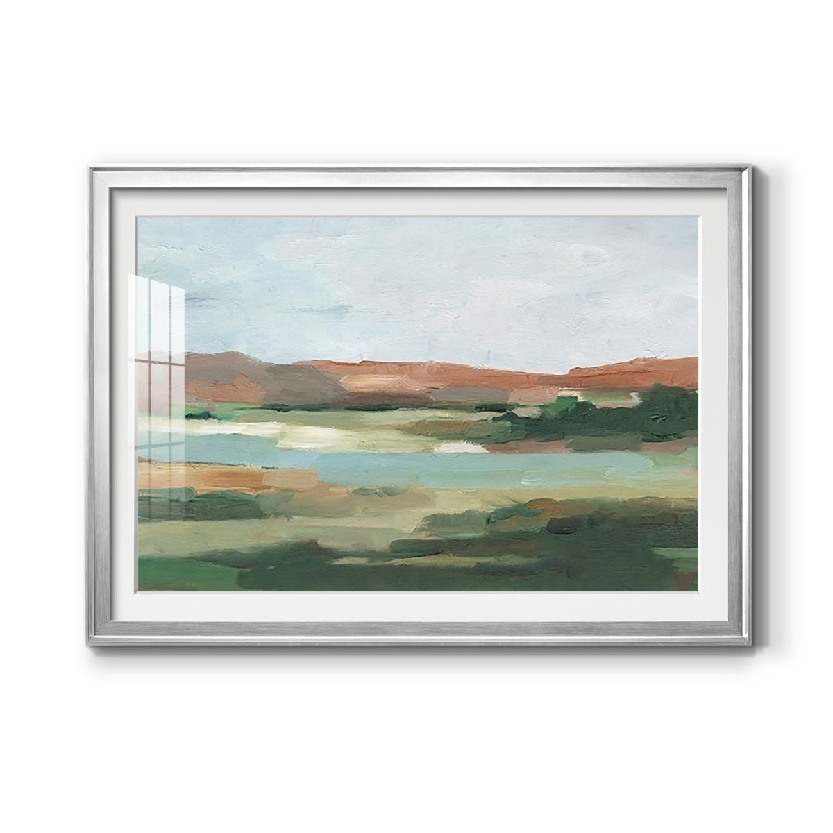 Autumn River Crossing I - Modern Framed Art Print