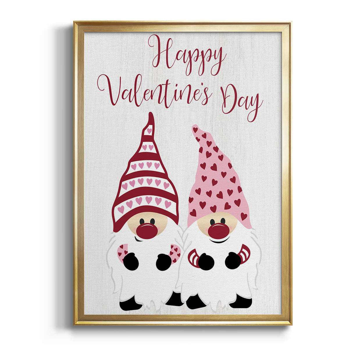 Valentines Gnomes - Modern Framed Canvas Print