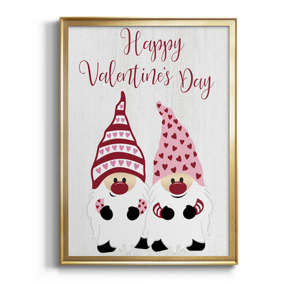 Valentines Gnomes - Modern Framed Canvas Print